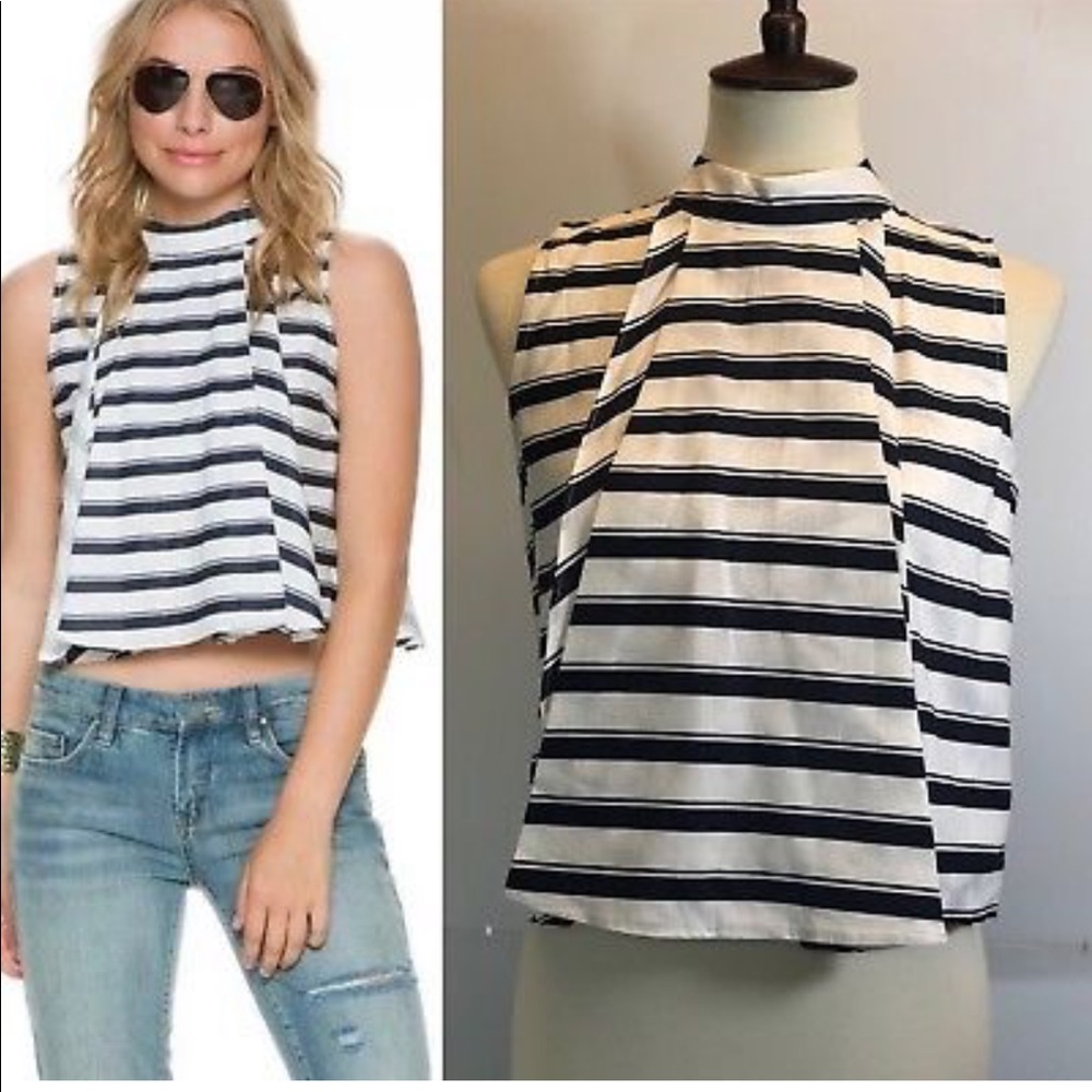 🆕J.O.A. Pleated Stripe Top - Picture 1 of 8